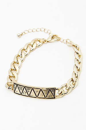 Chevron Print ID Bar Chain Bracelet 5BBH5